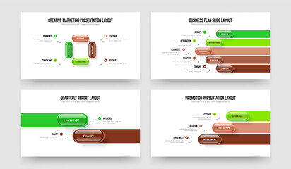 Creative Planning 4 5 2 3 Step Diagram Slideshow Design Bundle. Service Report Four Five Two Three Option Infographic Frame Template Vector Illustration Collection.
