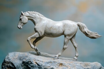 Elegant sculpture of a horse in motion.