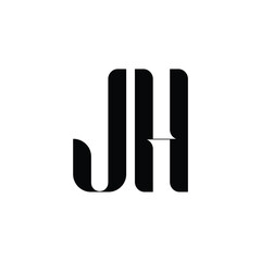 JH monogram logo design letter text name symbol monochrome logotype alphabet character simple logo