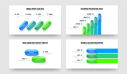 Creative Review 4 5 2 3 Step Infographic Frame Design Bundle. Corporate Forecast Four Five Two Three Option Diagram Presentation Layout Vector Illustration Collection.