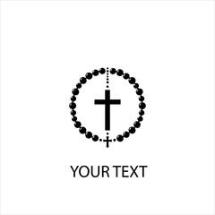 Obraz premium Rosary Beads Vector Logo Silhouette Isolated on White Background