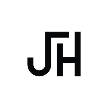 JH monogram logo design letter text name symbol monochrome logotype alphabet character simple logo