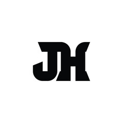 JH monogram logo design letter text name symbol monochrome logotype alphabet character simple logo