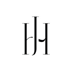JH monogram logo design letter text name symbol monochrome logotype alphabet character simple logo