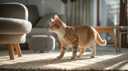 The ginger cat indoors