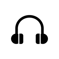 Headphone Icon, Flat Vector Symbol for Audio Device, Communication, and Technology.