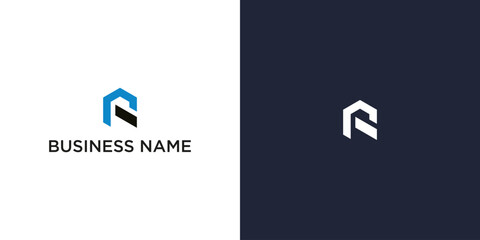 Abstract logo design home and letter R