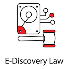 Digital Evidence and E-Discovery Legal vector Icon design