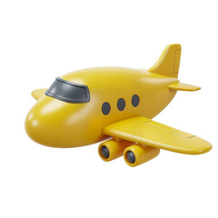 Airplane Cartoon Plastic Style Icon 3d Rendering Illustration