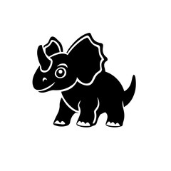 cute baby dino black silhouette