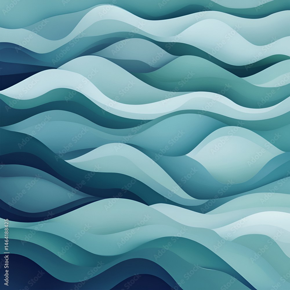 Aufkleber dynamic ocean waves abstract art digital creation serene environment fluid design artistic viewpoint