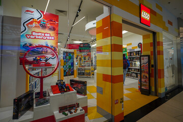 Fototapeta premium Budapest, Hungary , 04 04 2025 : Lego store and collections on display