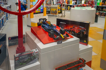 Fototapeta premium Budapest, Hungary , 04 04 2025 : Lego store and collections on display
