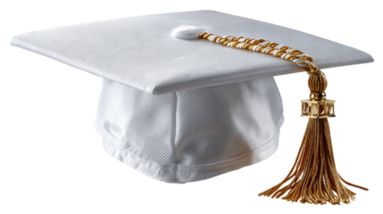 Academic Achievement: A pristine graduation cap with a gold tassel, a symbol of accomplishment and the culmination of years of dedication.