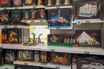 Fototapeta premium Budapest, Hungary , 04 04 2025 : Lego store and collections on display