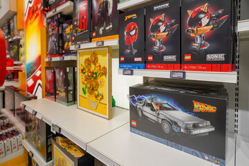 Fototapeta premium Budapest, Hungary , 04 04 2025 : Lego store and collections on display