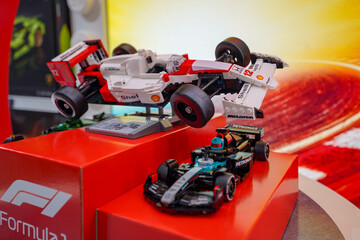 Fototapeta premium Budapest, Hungary , 04 04 2025 : Lego store and collections on display