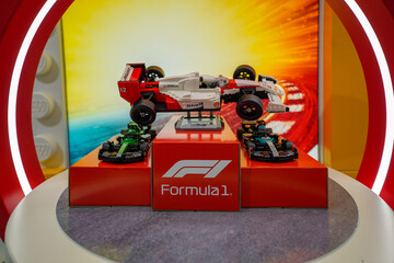 Fototapeta premium Budapest, Hungary , 04 04 2025 : Lego store and collections on display