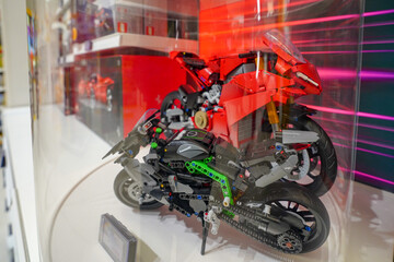 Fototapeta premium Budapest, Hungary , 04 04 2025 : Lego store and collections on display