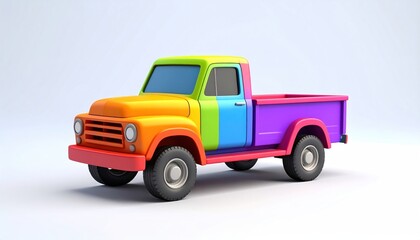 Colorful Cartoon Truck Illustration