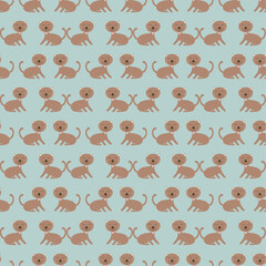 Cute cat smiling pattern for background, seamless pattern.