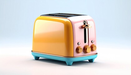 Retro Toaster Yellow Pink Kitchen Appliance