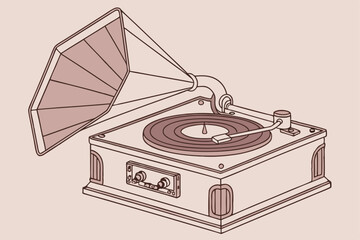 10 Retro record player, vintage turntable, rose gold and cream colors, pastel background, minimalist design, 3D rendering, studio lighting, high detail, sharp focus, mid-century modern aesthetic, viny