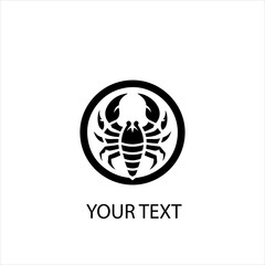 Scorpion Vector Logo Silhouette Isolated on White Background