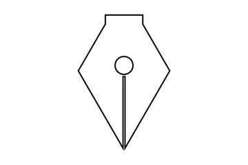 Fountain Pen nib Icon. Fountain Pen tip line writing Icon on white background.
