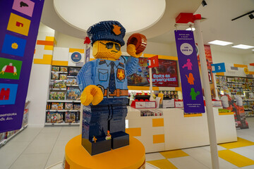 Fototapeta premium Budapest, Hungary , 04 04 2025 : Lego store and collections on display