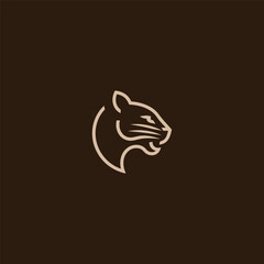 Jaguar logo in simple and bold line art design.