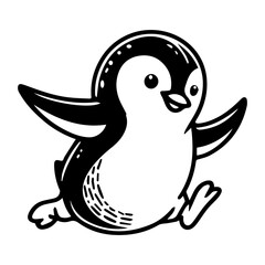 Leaping Penguin Illustration