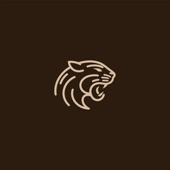 Jaguar logo in simple and bold line art design.