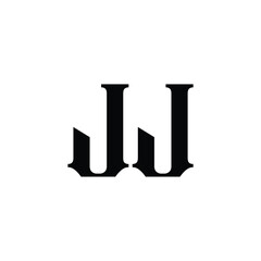 JJ monogram logo design letter text name symbol monochrome logotype alphabet character simple logo