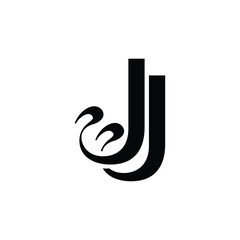 JJ monogram logo design letter text name symbol monochrome logotype alphabet character simple logo