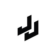 Fototapeta premium JJ monogram logo design letter text name symbol monochrome logotype alphabet character simple logo