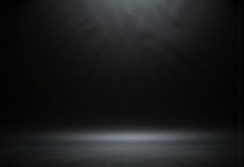 Empty dark stage with spotlight and shadow, ideal for presentations or performances
