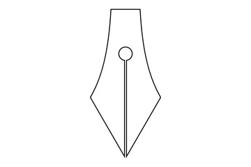 Fountain Pen nib Icon. Fountain Pen tip line writing Icon on white background.