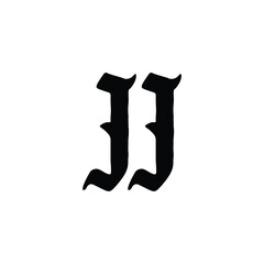 JJ monogram logo design letter text name symbol monochrome logotype alphabet character simple logo