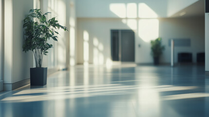 Fototapeta premium Minimalist office space with clean design and neutral palette, embodying simplicity and modern elegance.