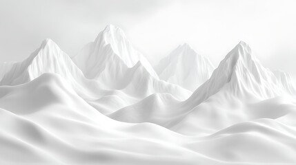 Fototapeta premium White mountains landscape illustration