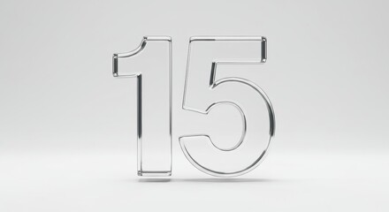 Fifteen: Crystal Number on White