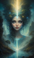 Fantasy Gemälde - Frauenportrait