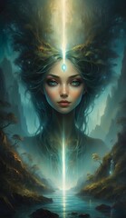 Fantasy Gemälde - Frauenportrait