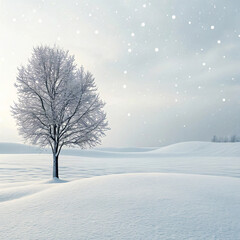 Snowy Minimalist Background with Quiet 3D Design Aesthetic