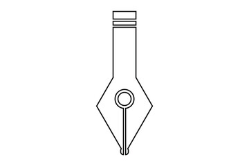 Fountain Pen nib Icon. Fountain Pen tip line writing Icon on white background.