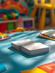 Close Up Photo Of Educational Flash Cards On A Playful Blue Table