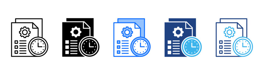 Fototapeta premium Deadline Icon Set With Multiple Style Collection 