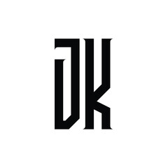 JK monogram logo design letter text name symbol monochrome logotype alphabet character simple logo