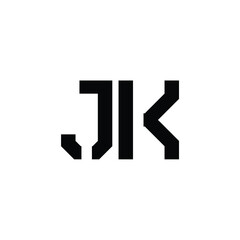 JK monogram logo design letter text name symbol monochrome logotype alphabet character simple logo